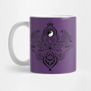 Yin and Yang Mandala Design with Birds Mug